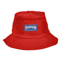 Unisex Terry Bucket Hat Poppy red front view