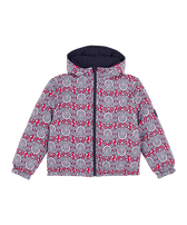 Chaqueta acolchada reversible con estampado Tribal Turtles para niña Azul marino vista frontal