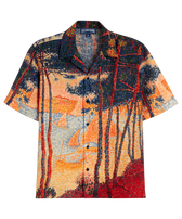 Men Linen Bowling Shirt Voiles de Pin Corn front view