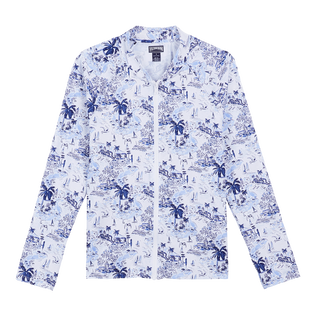 Camiseta de ba o de manga larga con cremallera y estampado Riviera