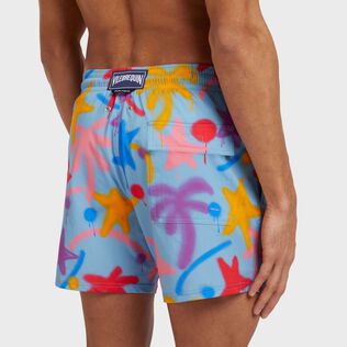 Men Stretch Short Swim Shorts Spray Paint - VBQ x Palm Angels Blue smoke 细节视图2