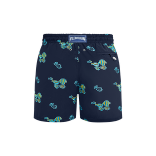 Bañador con bordado Fishy Vibes para hombre Azul marino vista trasera