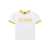 Camiseta en algodón orgánico con logotipo bicolor para niño Mango vista frontal
