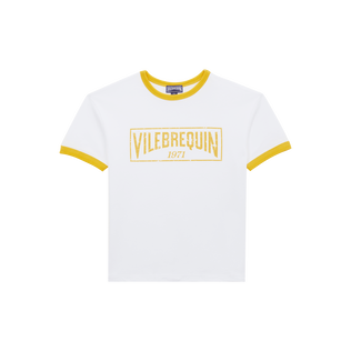 Camiseta en algodón orgánico con logotipo bicolor para niño Mango vista frontal