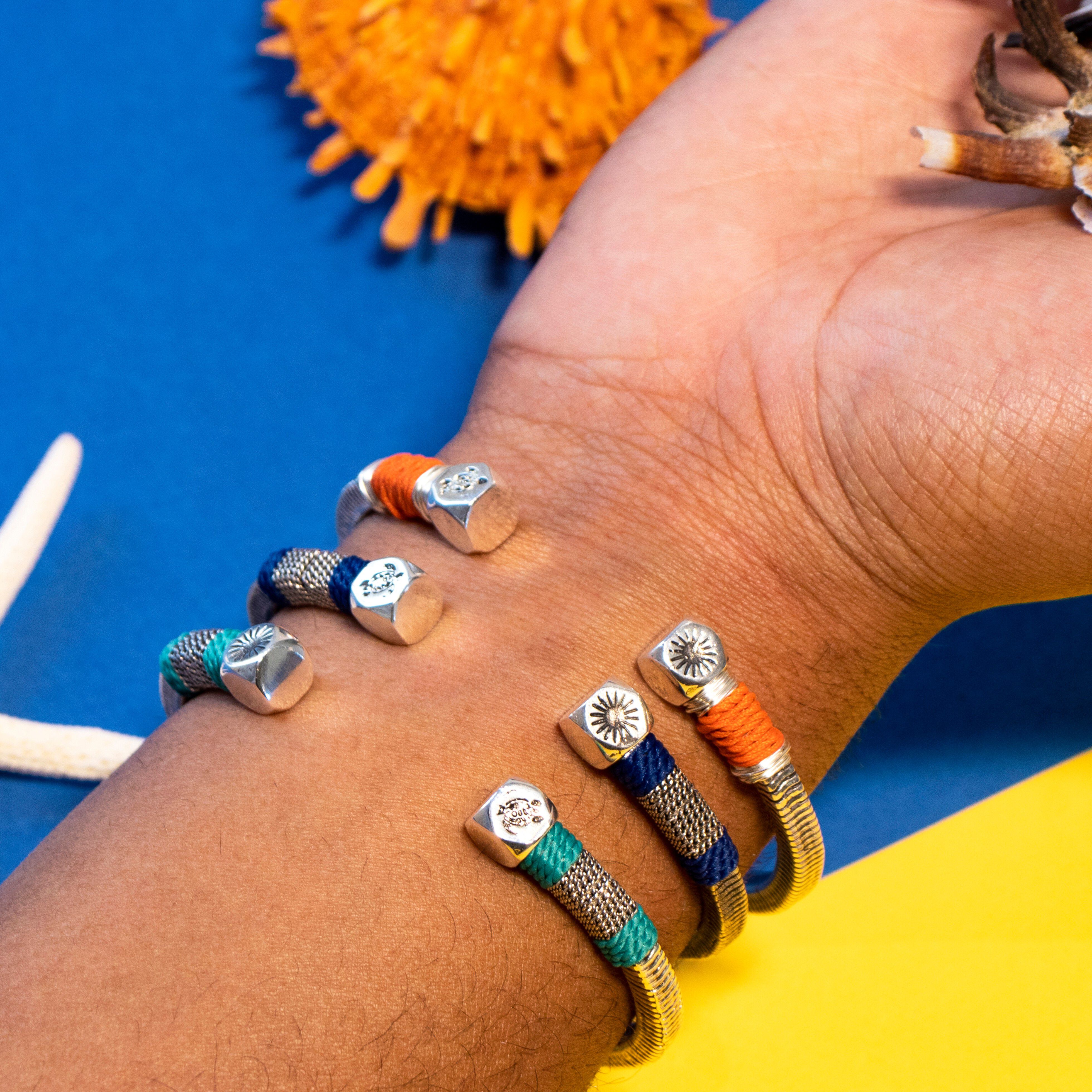 Men silvered Jonc Bracelet - Vilebrequin x Gas Bijoux