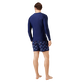 Camiseta térmica de color liso para hombre Azul marino vista trasera desgastada