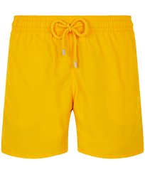 Men Classic Solid - Men Swim Trunks Solid, Yellow front view