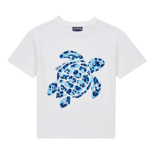 Boys T-Shirt Turtles Leopard White front view