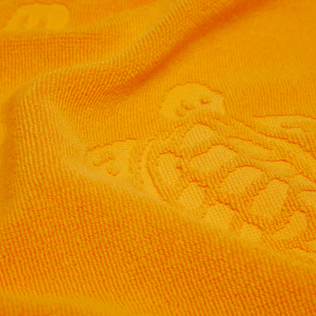 Beach Towel in Organic Cotton Turtles Jacquard Mango details view 5
