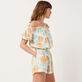 Women Playsuit Iridescent Flowers of Joy- Vilebrequin x Poupette St Barth Terracotta details view 1