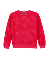 Sudadera de felpa con cuello redondo y estampado Rondes des Tortues para niños Grosella vista frontal