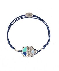 Braccialetto con laccetto e tartaruga smaltata - Vilebrequin x Gas Bijoux Blu marine vista frontale
