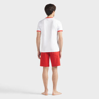T-shirt uomo in jersey di cotone leggero Bicolor Logo Papavero vista indossata posteriore