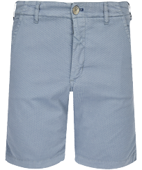 Men Cotton printed Bermuda Shorts Micro Flower Grey metal front view