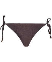 Braguita de bikini con tiras anudadas en los laterales y estampado Changeant Shiny para mujer Burgundy vista frontal