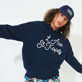 Men Hoodie Sweatshirt - Vilebrequin x Highsnobiety Navy details view 2