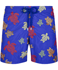 Costume da bagno uomo ricamato Ronde Des Tortues - Edizione limitata Purple blue vista frontale