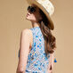 Women Maxi Dress Iris Lace- Vilebrequin x Poupette St Barth Azzurro dettagli vista 4