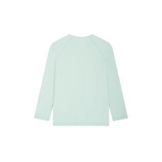 Boys Long Sleeves Rashguard Solid Blue note back view