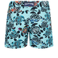 Men Flat Belt Stretch Swim Shorts Screen Turtles Lagoon back view