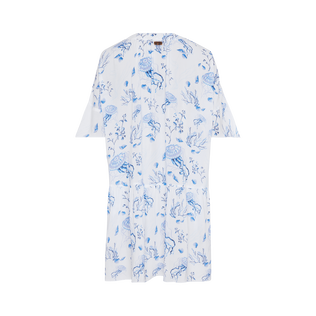 Women Viscose Dress Medusa and Shells White 后视图