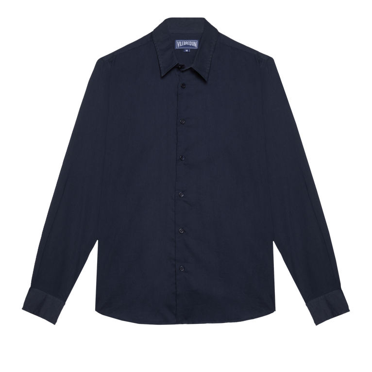 Camisa Ligera Unisex En Gasa De Algodón De Color Liso - Camisa - Caracal - Azul
