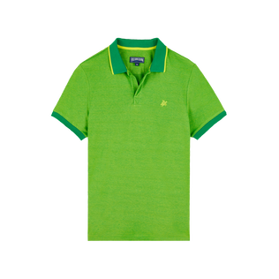 Men Organic Cotton Polo Shirt Solid Chive front view