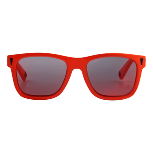 Kids Floatty Sunglasses Solid Neon orange front worn view