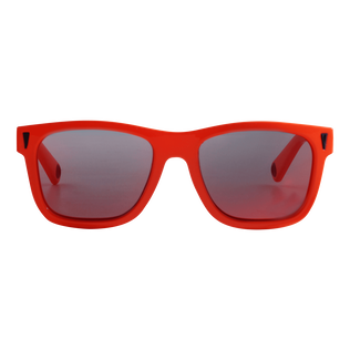 Gafas de sol de color liso unisex Neon orange vista frontal desgastada