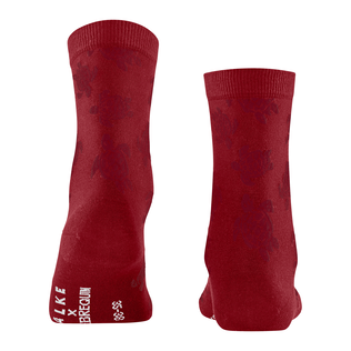 Women Socks Ronde des Tortues - Vilebrequin x Falke Red back worn view