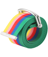Cinturón resistente al agua con estampado Rainbow - Vilebrequin x JCC+ - Edición limitada Blanco vista frontal