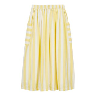 Girls Long Skirt Stripes Sunflower back view
