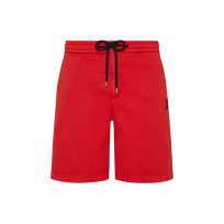 Men Cotton Stretch Bermuda Shorts Turtle Poppy red front view