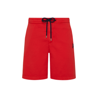Men Cotton Stretch Bermuda Shorts Turtle Poppy red front view