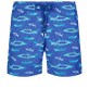 Uomo Ricamati Ricamato - Costume da bagno uomo ricamato Requins 3D - Edizione limitata, Purple blue vista frontale