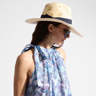 Women Sleeveless Silk Dress Isadora Fish White 细节视图1