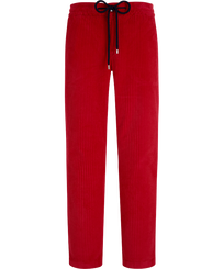 Hombre Autros Liso - Pantalones de chándal de pana de líneas grandes de color liso para hombre, Rojo vista frontal
