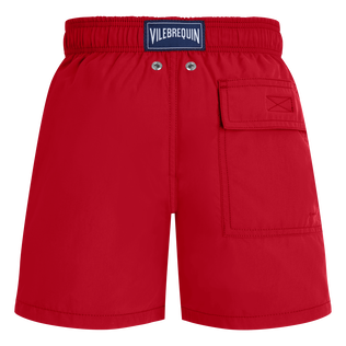 Maillot de bain garçon uni Brique vue de dos