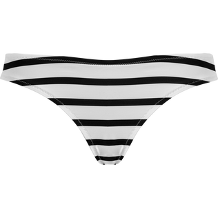 Women Bikini Bottom Midi Brief Rayures Black/white front view