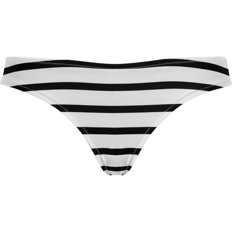 Women Bikini Bottom Mini Brief Rayures - Swimming Trunk - Frise - Black - Size XL - Vilebrequin