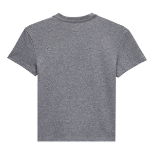 T-shirt en coton garçon logo flocké Anthracite chine vue de dos