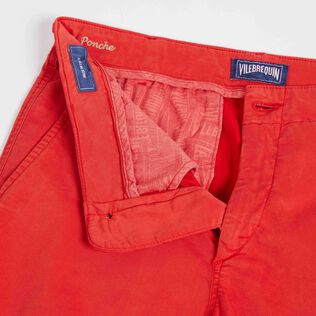 Bermuda uomo in raso e Tencel tinta unita Papavero dettagli vista 2