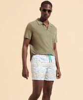 Men Swim Shorts Embroidered Raiatea - Limited Edition White front worn view