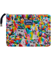 Bolsa de playa de lino con estampado Animals - Vilebrequin x Okuda San Miguel Multicolores vista frontal