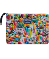 Linen Beach Pouch Animals - Vilebrequin x Okuda San Miguel Multicolor front view