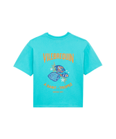 Boys T-shirt Back Gumy fish logo Disco green front view
