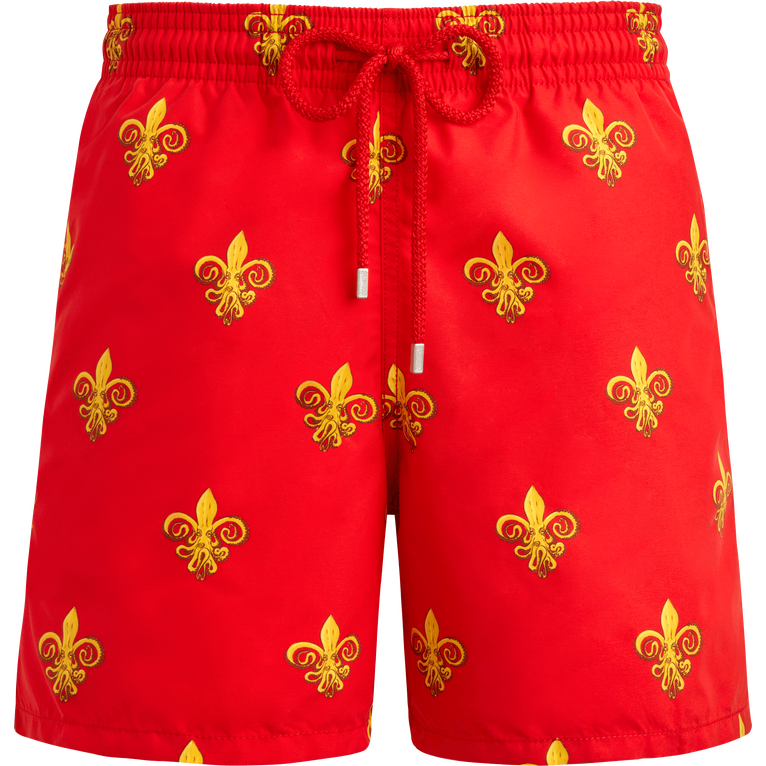 Pantaloncini Mare Uomo Fleur De Poulpe - Costume Da Bagno - Moorea - Rosso