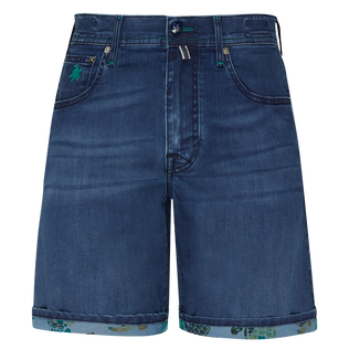 Bermudas vaqueras con estampado Tahiti Turtles para hombre Med denim w2 vista frontal