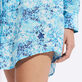 Vestido camisero de gasa de algodón con estampado Flowers Tie & Dye para mujer Azul marino detalles vista 3
