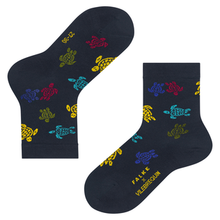 儿童 Rondes des Tortues Multicolores 袜 - Vilebrequin x Falke Midnight blue 正面图